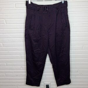 Cartonnier By Anthropologie Red and Navy Striped Trousers, Women Size 10